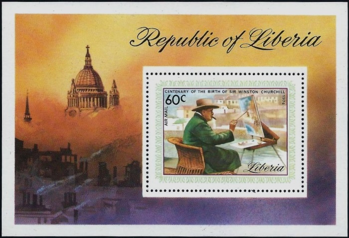 Liberia 1975 Centenary of the Birth of Sir Winston Churchill Souvenir Sheet