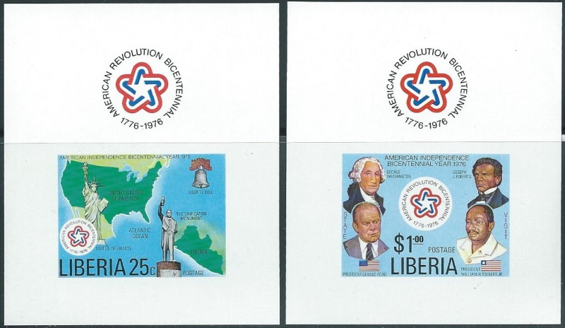 Liberia 1976 American Bicentennial Deluxe Sheetlet Set