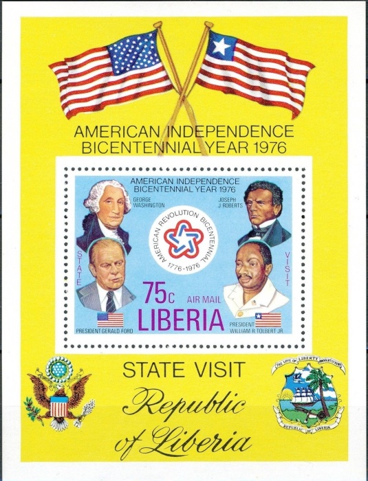 Liberia 1976 American Bicentennial Souvenir Sheet