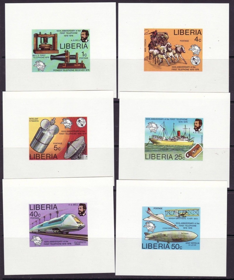 Liberia 1976 Centenary of the First Telephone Call Deluxe Sheetlet Set