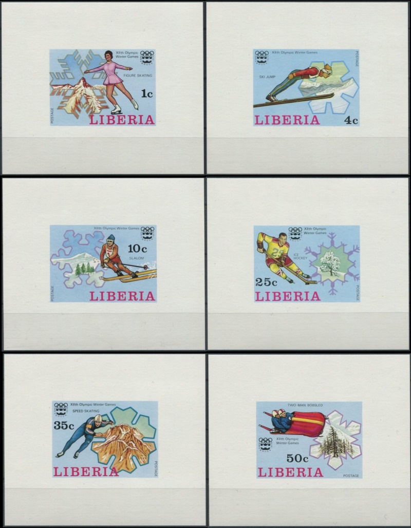 Liberia 1976 12th Winter Olympic Games, Australia Deluxe Sheetlet Set