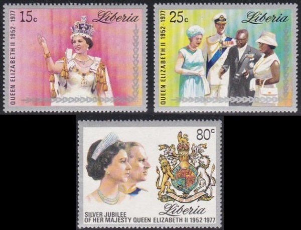Liberia 1977 25th Anniversary of the Reign of Queen Elizabeth II Stamps