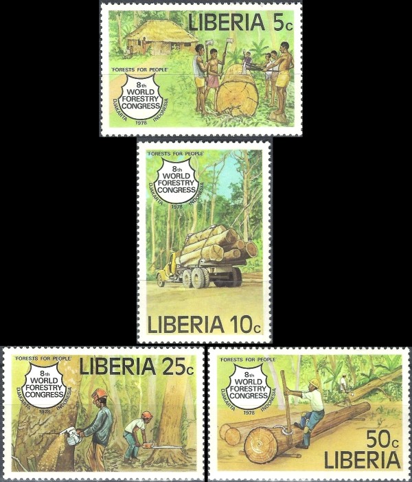 Liberia 1978 8th World Forestry Congress Stamps