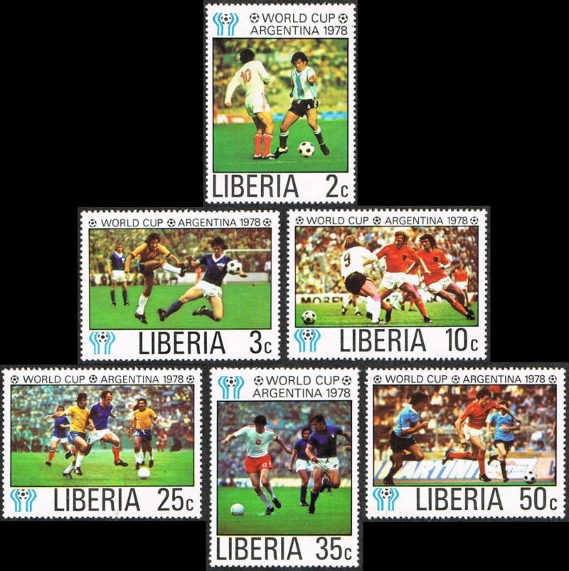 Liberia 1978 11th World Cup Soccer Championship Stamps