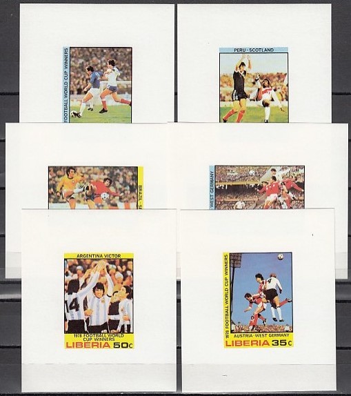Liberia 1978 11th World Cup Soccer Championship Winners Deluxe Sheetlet Set
