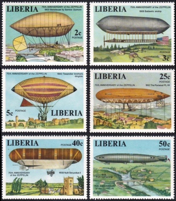 Liberia 1978 75th Anniversary of the Zeppelin Stamps