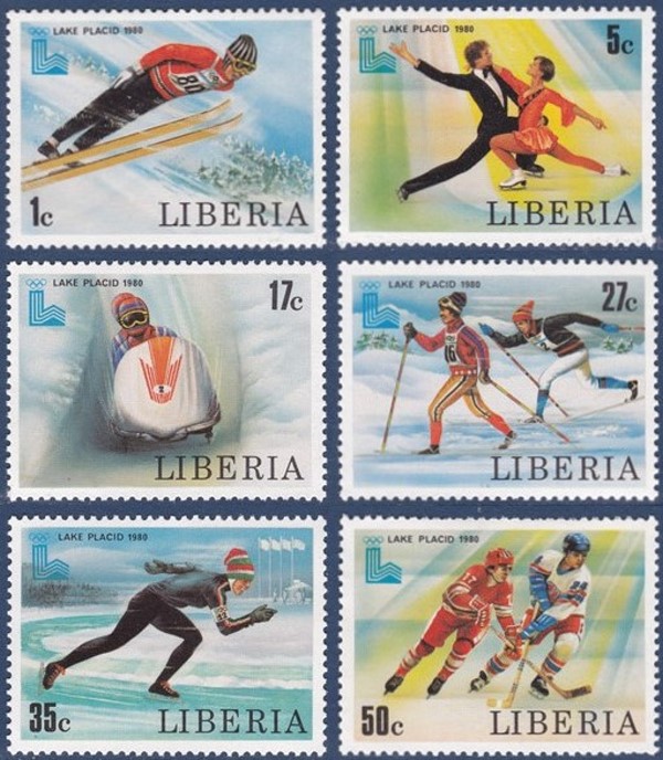 Liberia 1980 13th Winter Olympic Games, Lake Placid Stamps