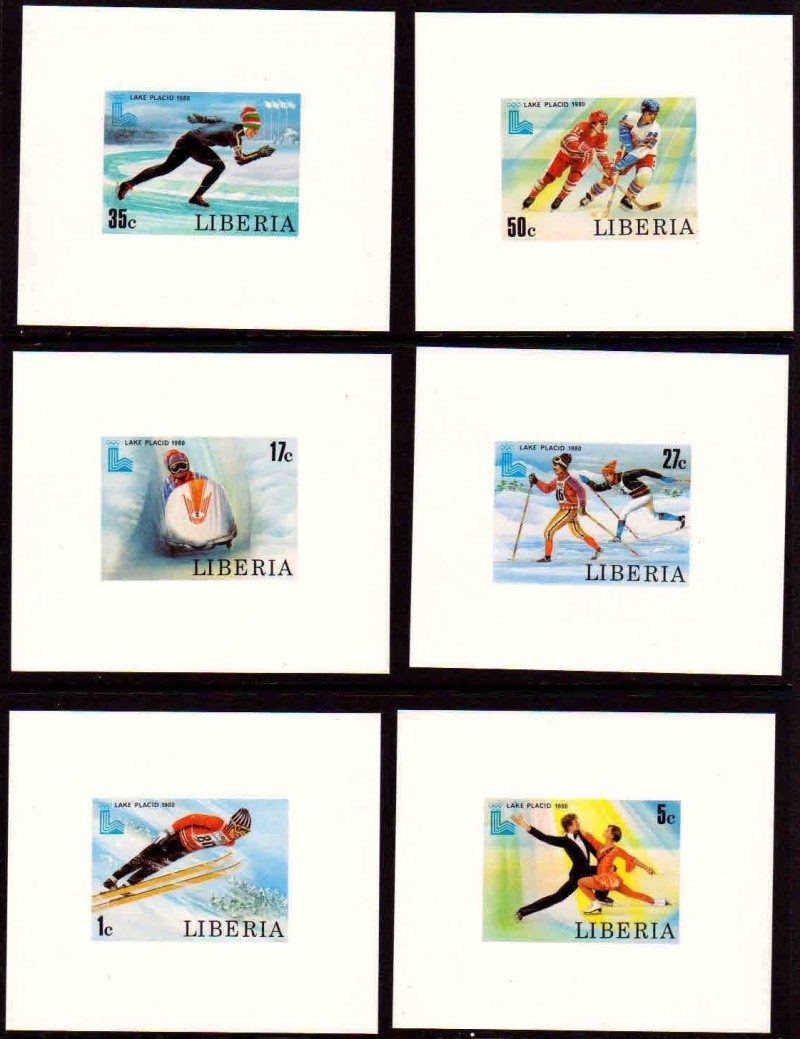 Liberia 1980 13th Winter Olympic Games, Lake Placid Deluxe Sheetlet Set