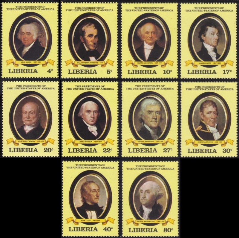 Liberia 1981 Presidents of the United States (1st series) Stamps