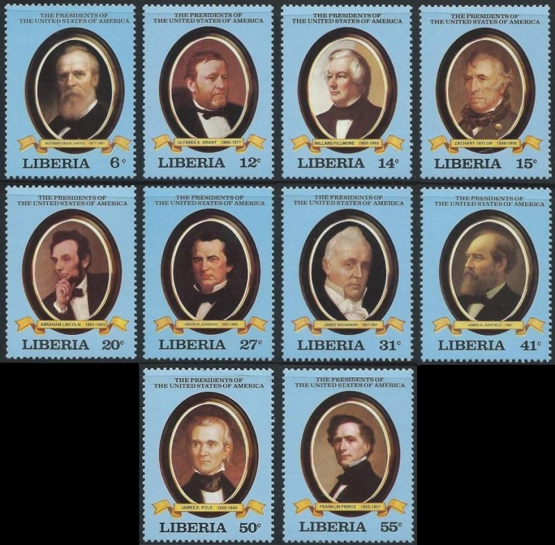 Liberia 1981 Presidents of the United States (2nd series) Stamps