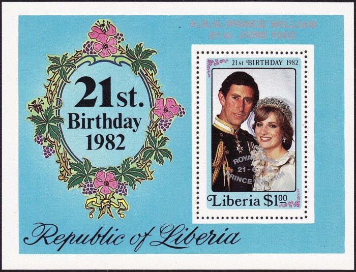 Liberia 1982 Birth of Prince William Souvenir Sheet