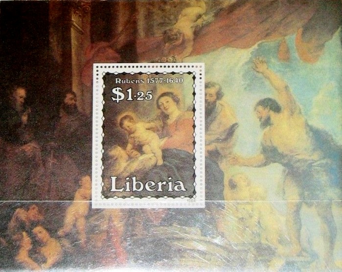 Liberia 1984 Rubens Paintings $1.25 Deluxe Souvenir Sheet