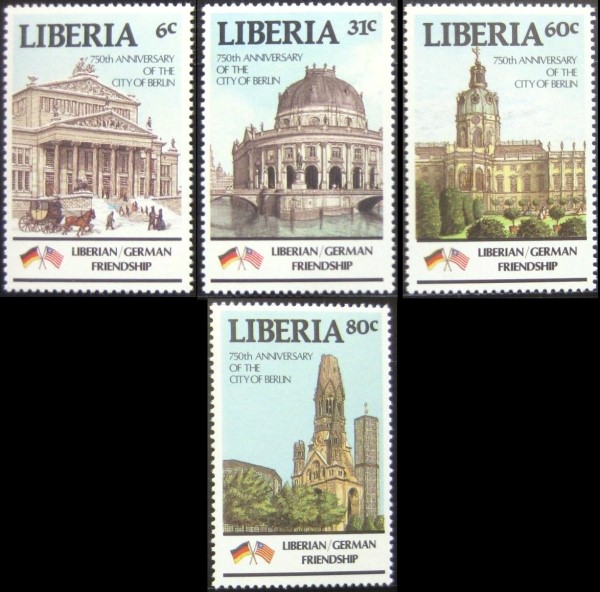 Liberia 1987 750th Anniversary of the City of Berlin Stamps