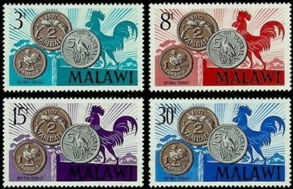 Malawi 1971 Decimal Coinage Stamps