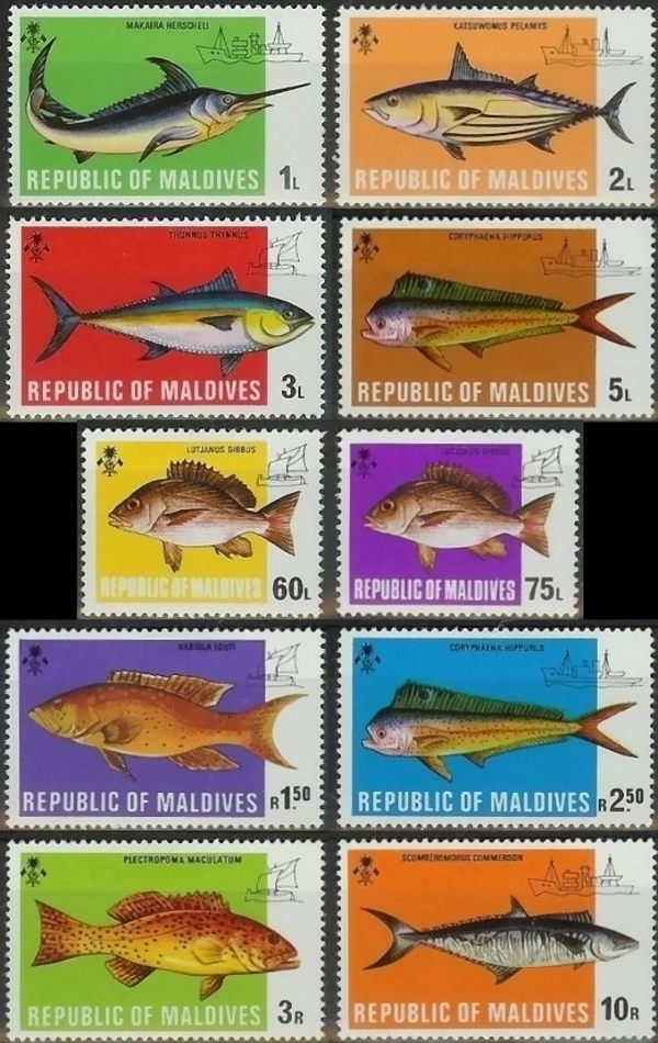 1973 Fish and Ships Stamps
