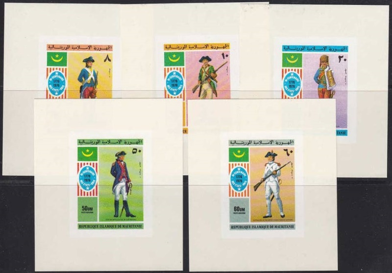 Mauritania 1976 American Bicentennial Imperforate Deluxe Sheetlet Set