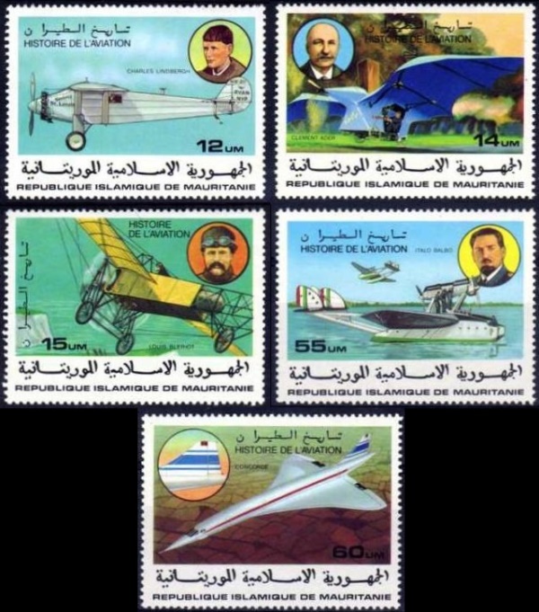 Mauritania 1977 History of Aviation Stamps