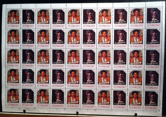Saint Vincent 1985 Michael Jackson Forgery print 60c Stamp Pane