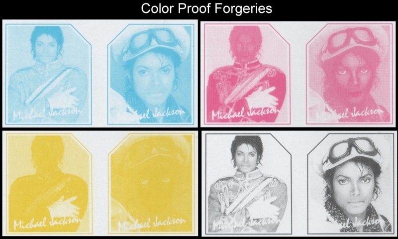 Saint Vincent 1985 Michael Jackson Forged Stamp Color Proofs