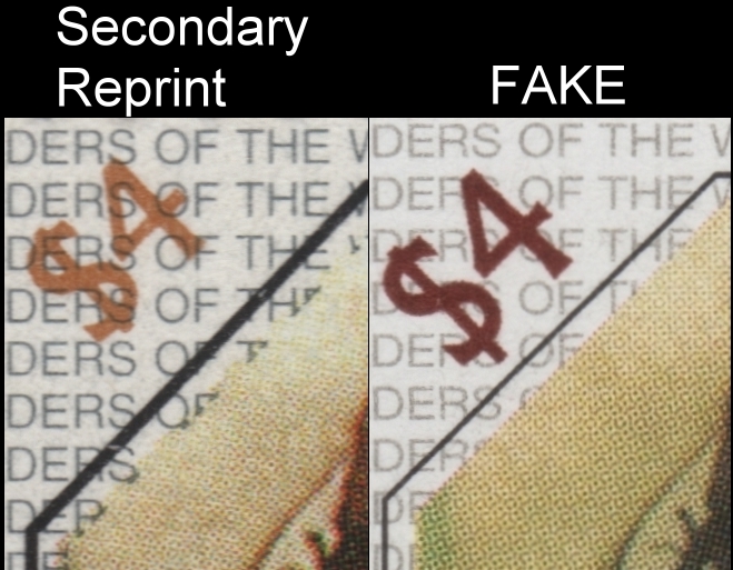 Saint Vincent 1985 Michael Jackson Forgery with Unauthorized Reprint Souvenir Sheet $4 Stamp Screen and Color Comparison