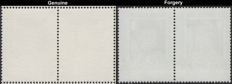 Montserrat 1985 Queen Elizabeth 85th Birthday Forgery and Original Gum Comparison of Full Stamps