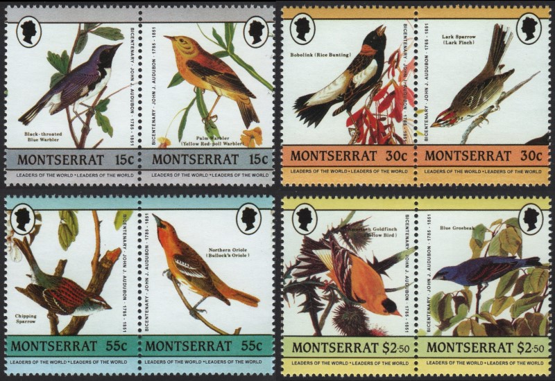 The Unauthorized Reprint Montserrat 1985 Audubon Birds Stamp Set