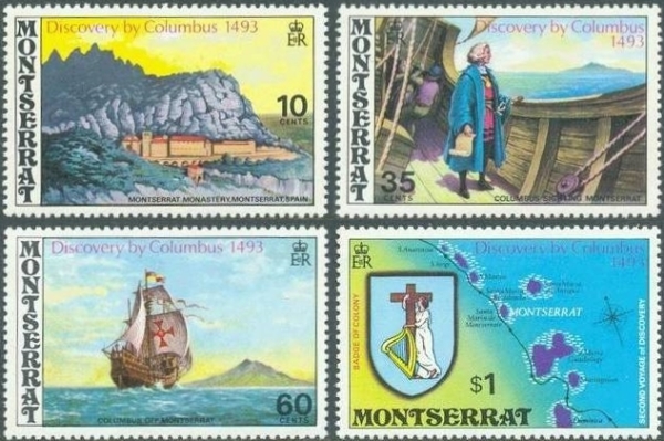 1973 480th Anniversary of Columbus Discovery of Montserrat Stamps