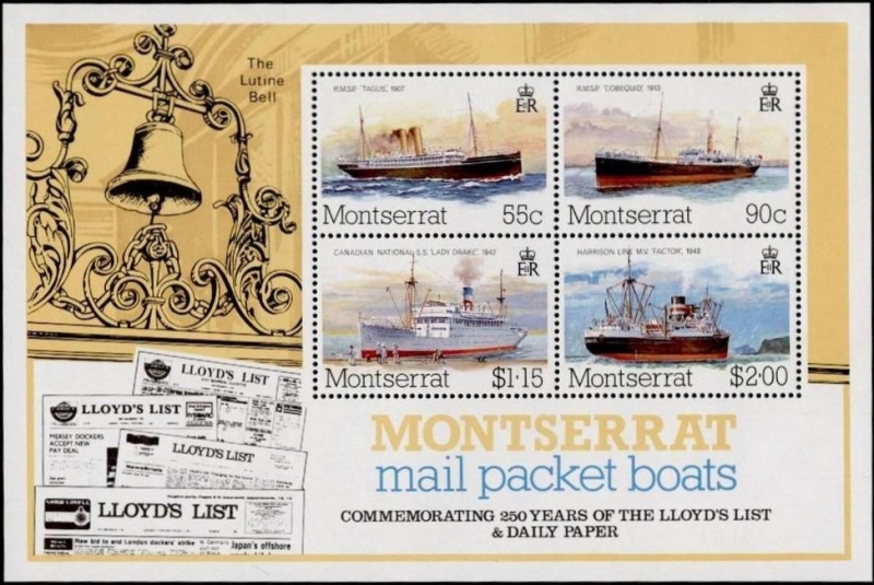 1984 Mail Packet Boats Souvenir Sheet