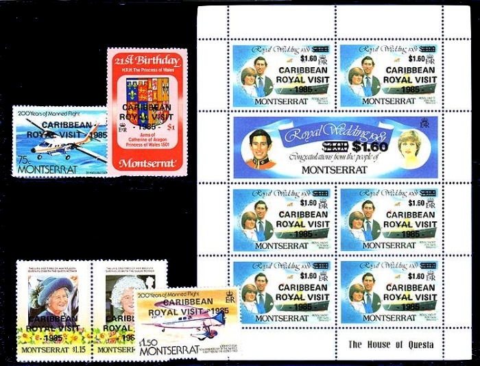 1985 Caribbean Royal Visit Overprint Stamps