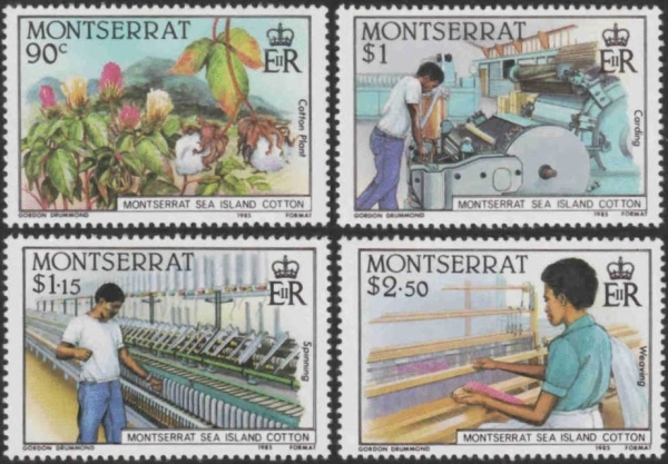 1985 Montserrat Sea Island Cotton Industry Stamps