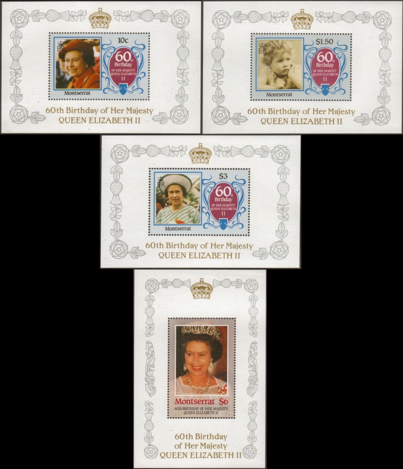 1986 60th Birthday of Queen Elizabeth II Unissued Souvenir Sheet Set