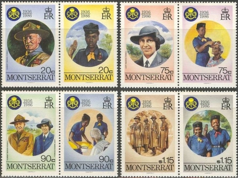 1986 50th Anniversary of Montserrat Girl Guide Movement Stamps