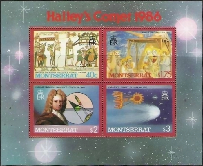 1986 Appearance of Halley's Comet grayish Souvenir Sheet