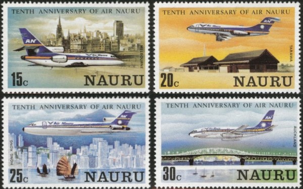 1980 10th Anniversary of Air Nauru Stamps