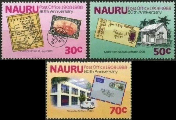 1988 80th Anniversary of the Nauru Post Office Stamps