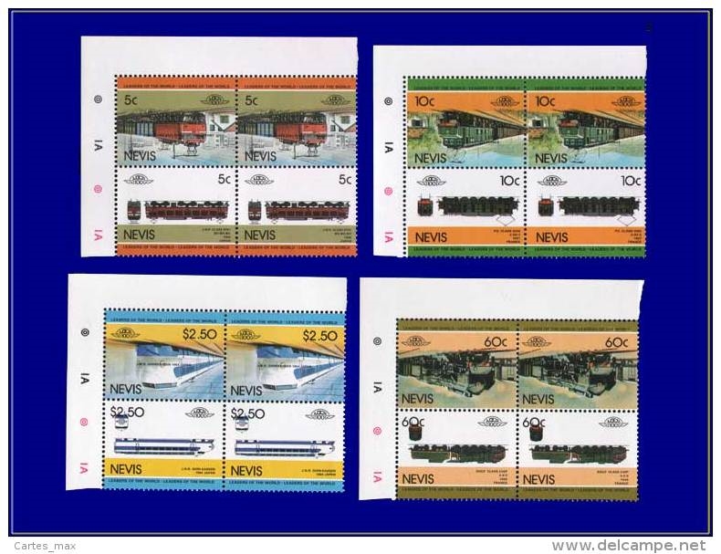 Nevis 1984 Locomotives 2nd Series Inverted Stamp Forgery Set