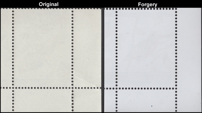 Nevis 1985 Audubon Birds Forgery and Original Gum Comparison of Full Stamp