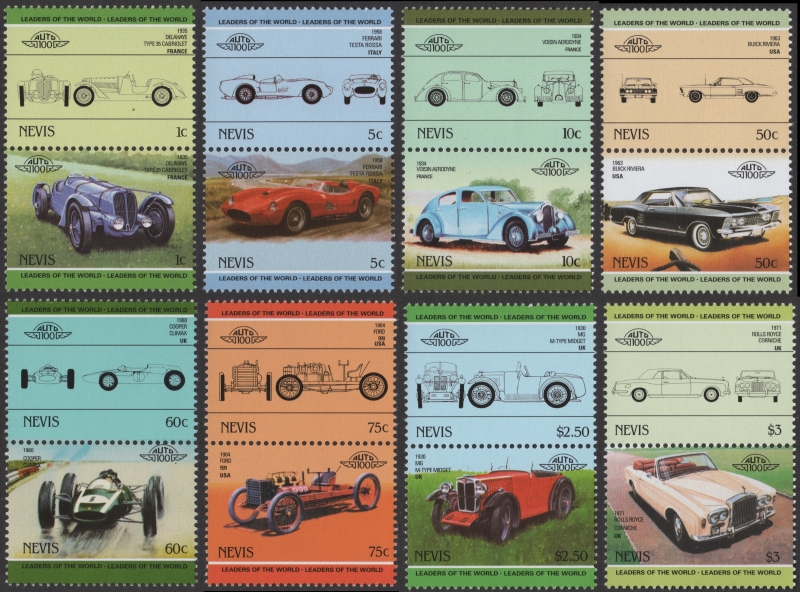 Nevis 1985 Leaders of the World Automobiles 3rd Series Forgery Set