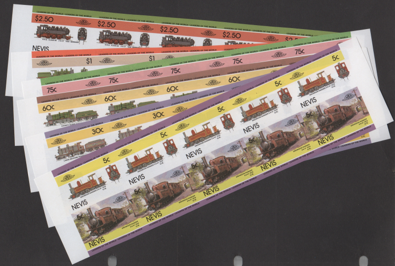Nevis Leaders of the World Locomotives 4th Series Imperforate Forgery Lot Sold on Ebay