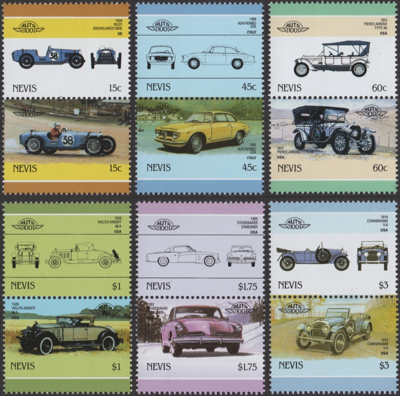 Nevis 1986 Leaders of the World Automobiles 6th Series Forgery Set