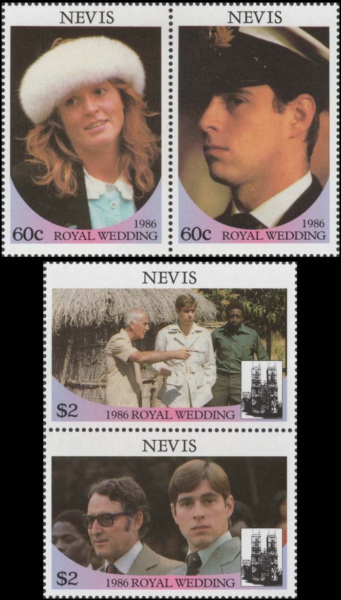 Nevis 1986 Royal Wedding Forgery Set