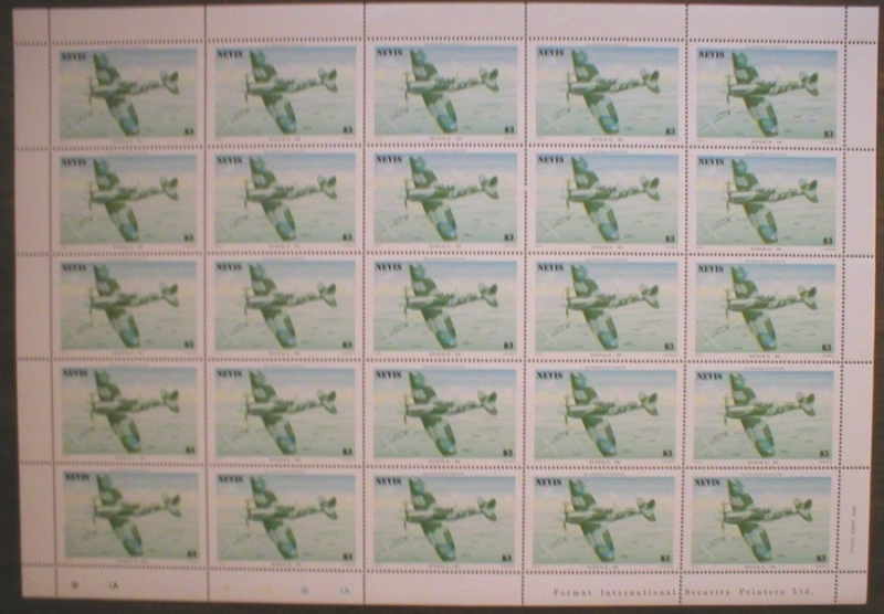 1986 50th Anniversary of the Spitfire $3 Pane of 25