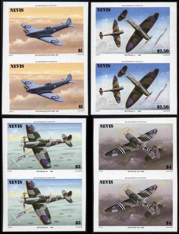 1986 50th Anniversary of the Spitfire Imperforate Pairs