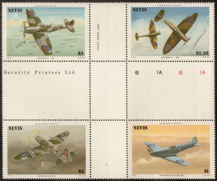 1986 50th Anniversary of the Spitfire Normal Issued Center Cross Gutter