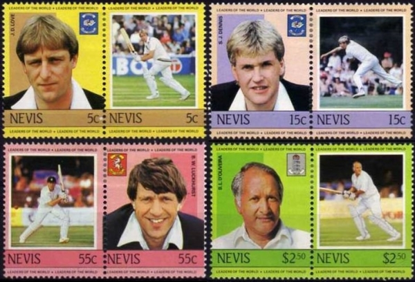 1984 Leaders of the World Cricket Players (2nd series) Stamps