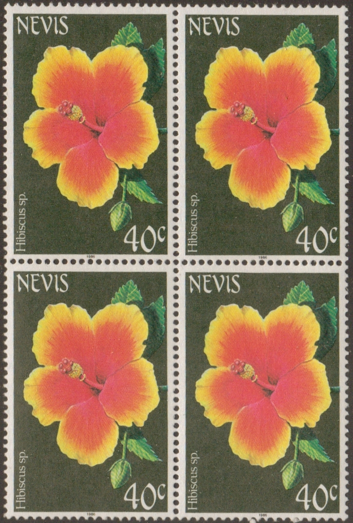 1984 Flowers 40c Stamps with 1986 imprint