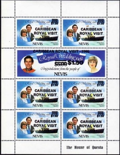 1985 Caribbean Royal Visit Mini Sheet