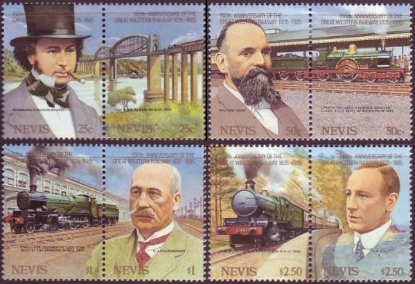 1985 150th Anniversary of the Great Western Railway Stamps