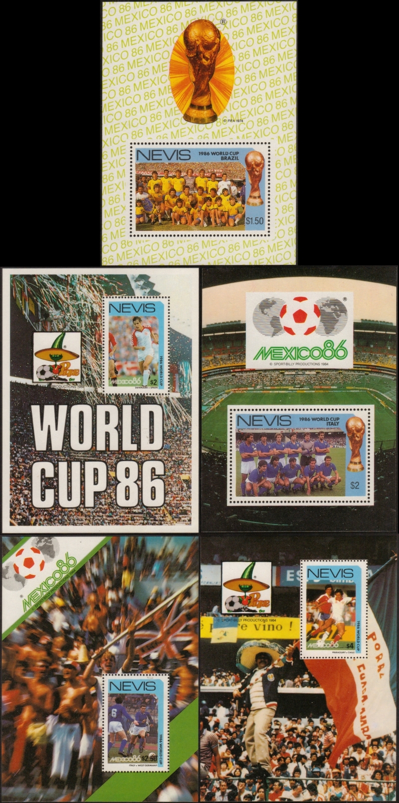 1986 World Cup Soccer Championship Souvenir Sheets