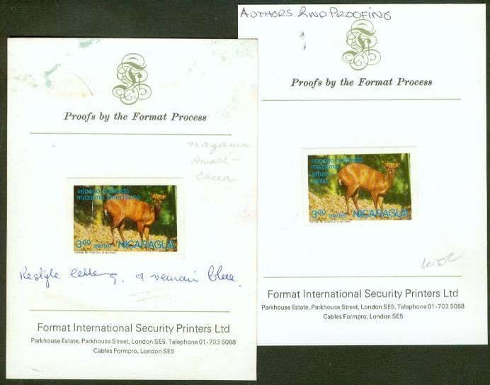 1974 Wild Animals Proof Presentation Folders showing that Format Produced this Stamp Issue